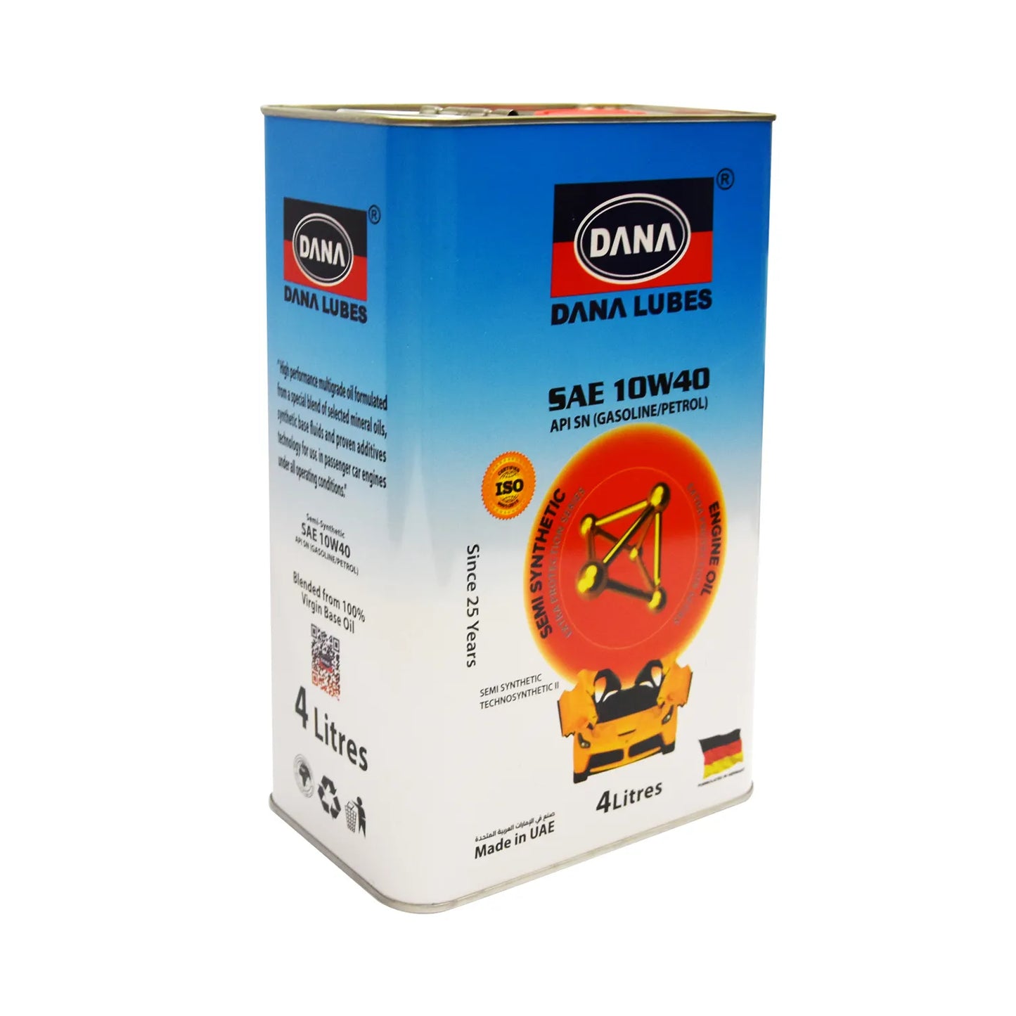 ACEITE 10W40 4LT SEMI SINTETICO METALICO API SN DANA UE:6